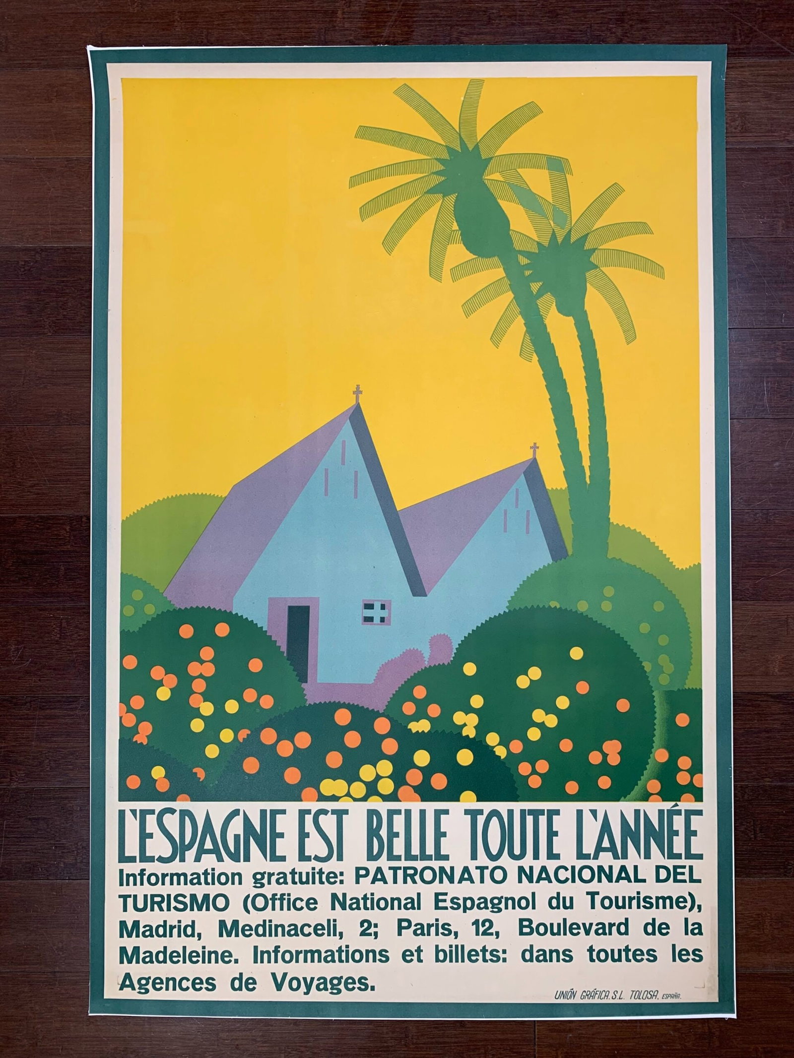 L'espagne Est Belle Toute L'annee - Art By Joseph Renau (1930's) 26.5x40 French Travel Poster LB: L'espagne Est Belle Toute L'annee - Art By Joseph Renau (1930's) 26.5x40 French Travel Poster LB Reserve: $761.00 Shipping: Domestic: Flat-rate of $42.00 to anywhere within the contiguous U.S. Interna