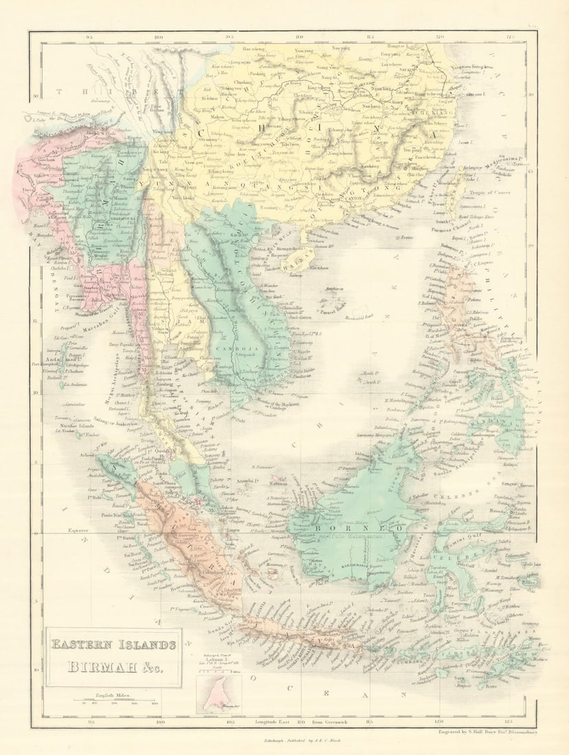 Eastern Islands, Birmah &c. Indochina & East Indies. Indonesia. HALL 1854 map (1 of 1)