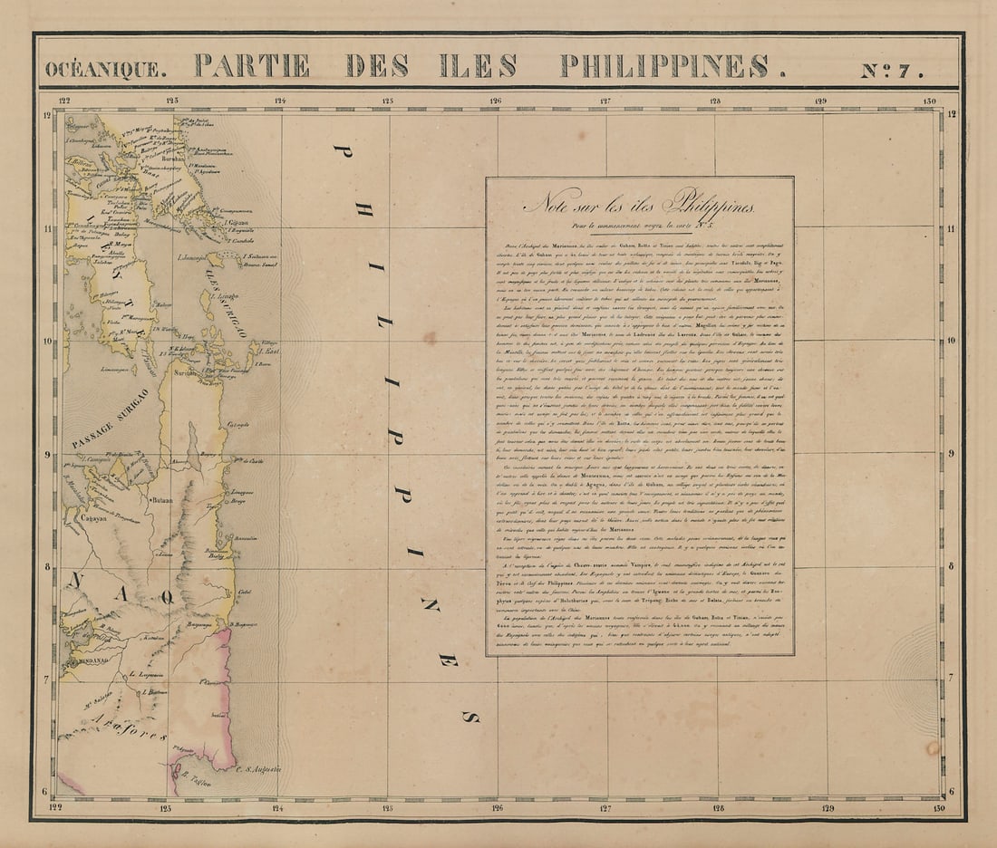 Océanique. Partie des Iles Philippines #7. Mindanao Leyte. VANDERMAELEN 1827 map (1 of 1)