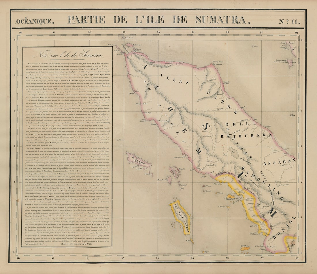 Océanique. Partie de l'Ile de Sumatra #11. North Sumatra. VANDERMAELEN 1827 map (1 of 1)