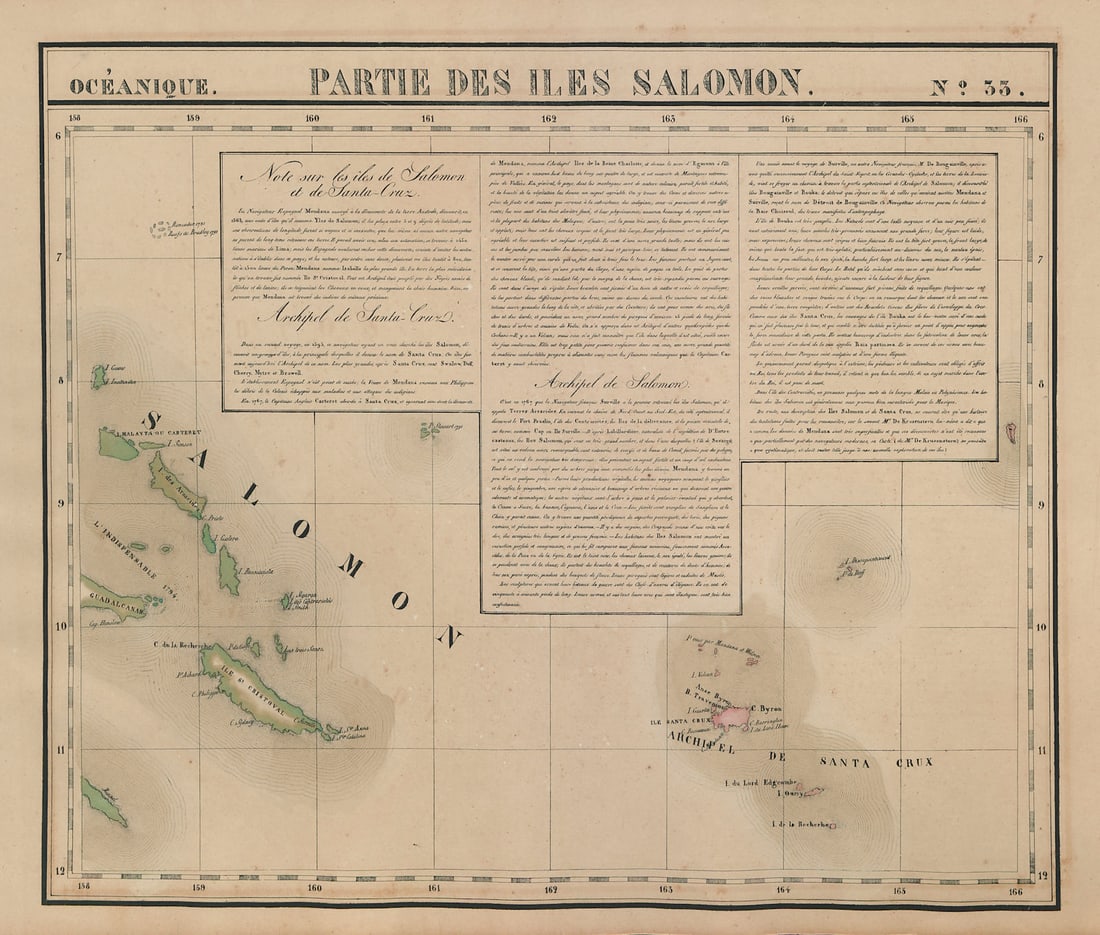 Océanique. Partie des Iles Salomon #33. Solomon Islands. VANDERMAELEN 1827 map (1 of 1)