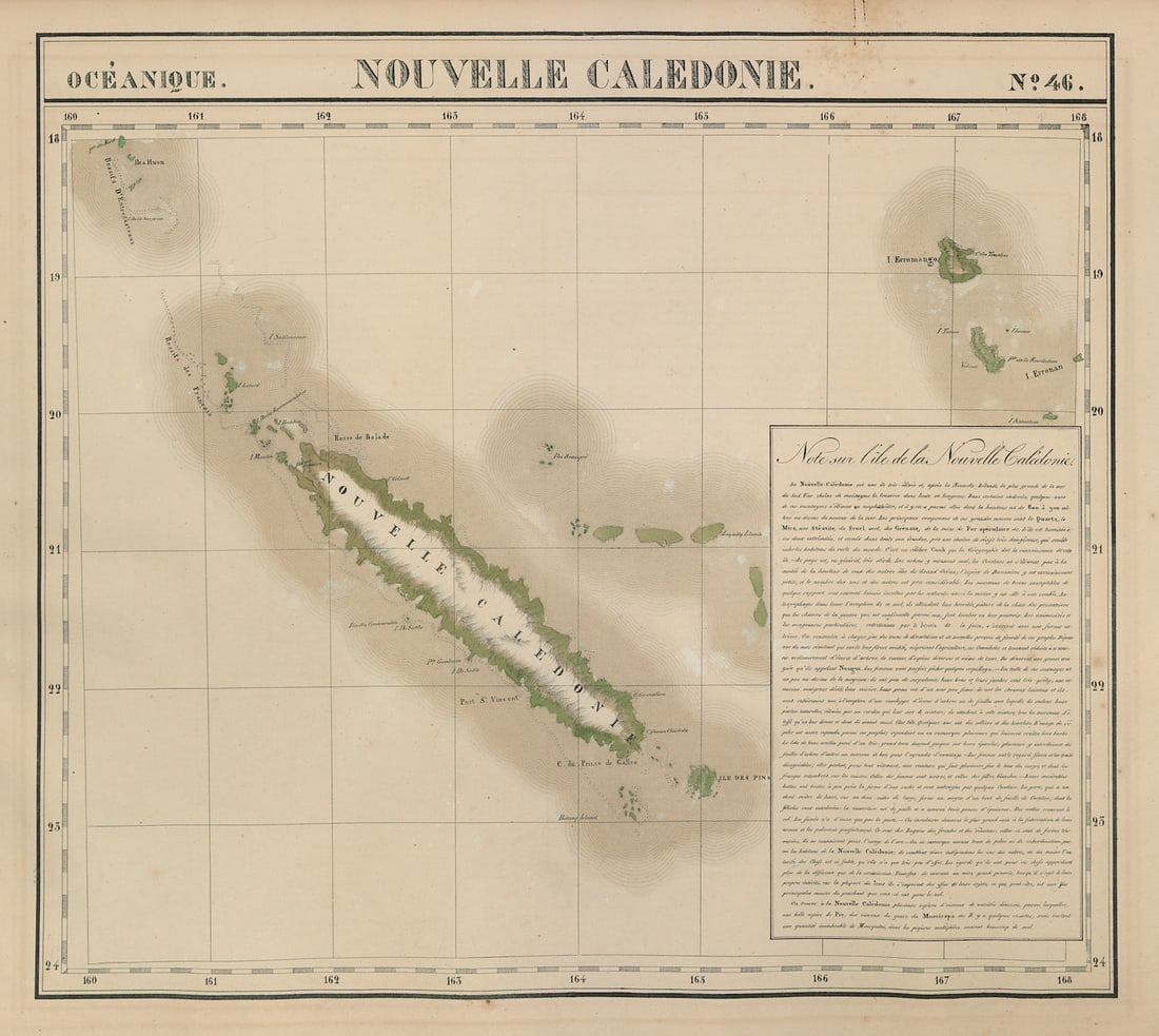 Océanique. Nouvelle Caledonie #46. New Caledonia Vanuatu. VANDERMAELEN 1827 map (1 of 1)