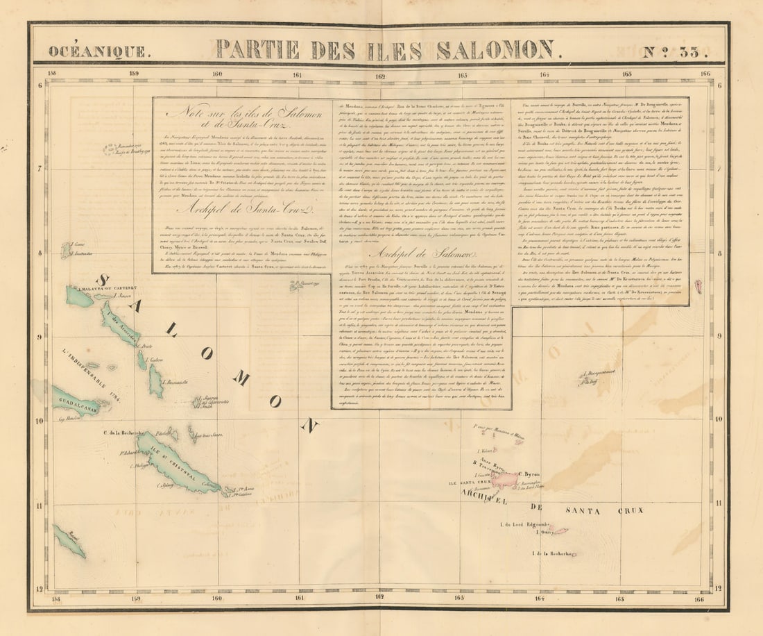 Océanique. Partie des Iles Salomon #33. Solomon Islands. VANDERMAELEN 1827 map (1 of 1)
