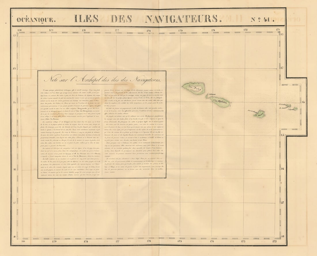 Océanique. Iles des Navigateurs #41 Samoa & American Samoa VANDERMAELEN 1827 map (1 of 1)