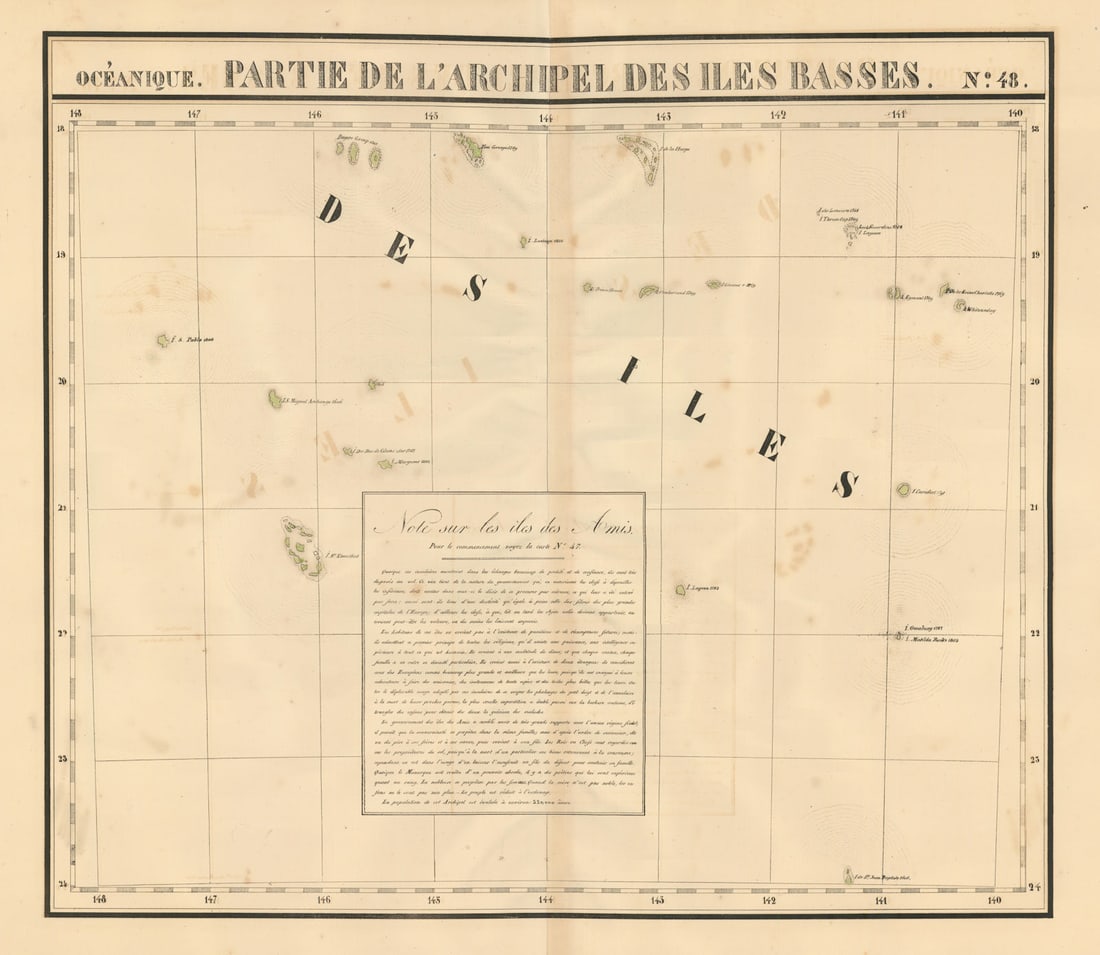 Océanique Partie… des Iles Basses 48 SE Tuamotus Polynesia VANDERMAELEN 1827 map (1 of 1)