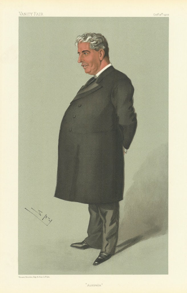 VANITY FAIR SPY CARTOON Edmund Barton. 1st Prime Minister of 'Australia' 1902 (1 of 1)