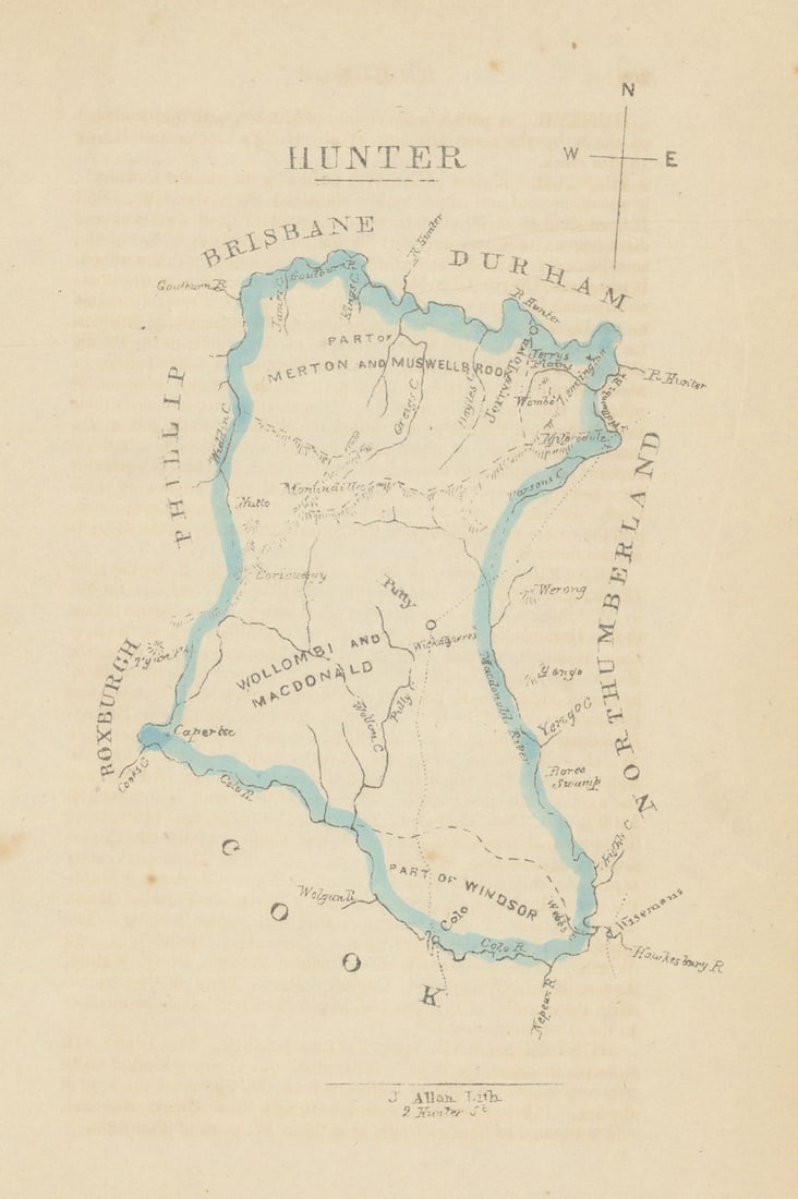Hunter county/cadastral map—Maitland & Hunter Valley—William Wells/J. Allan 1848 (1 of 1)