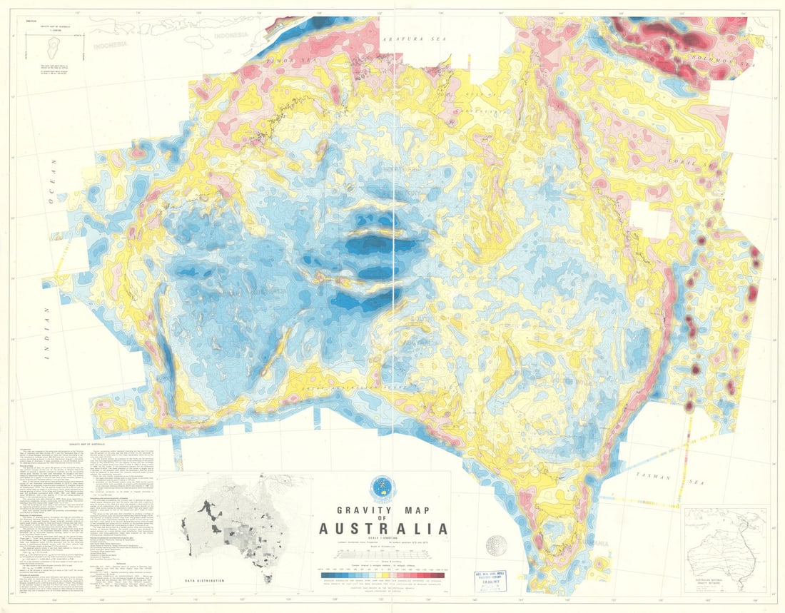Gravity map of Australia—Bureau of Mineral Resources—Geophysical Branch 1976 (1 of 1)