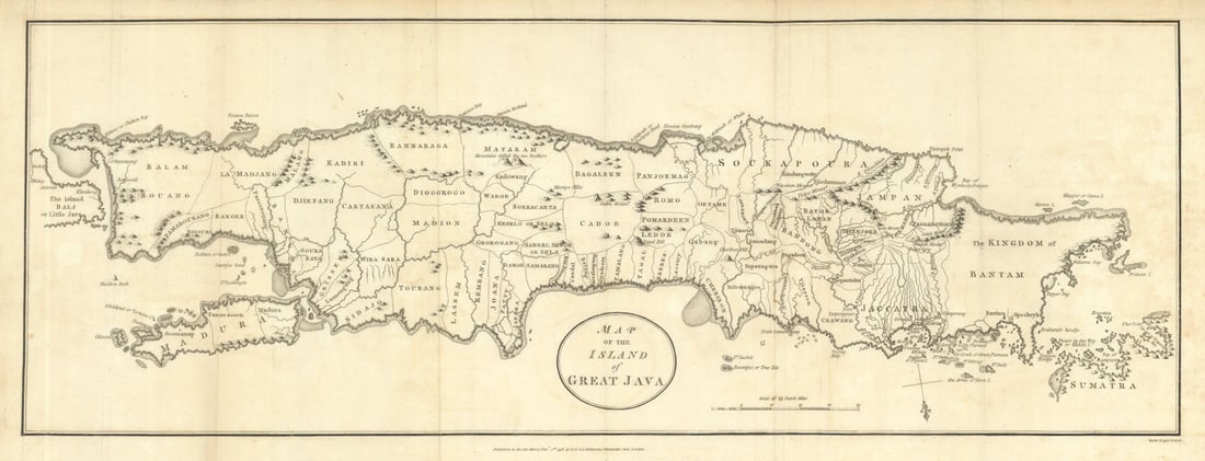 Map of Island of Great Java—Eastern Bali—Madura—Indonesia—Stavorinus/Neele (1 of 1)
