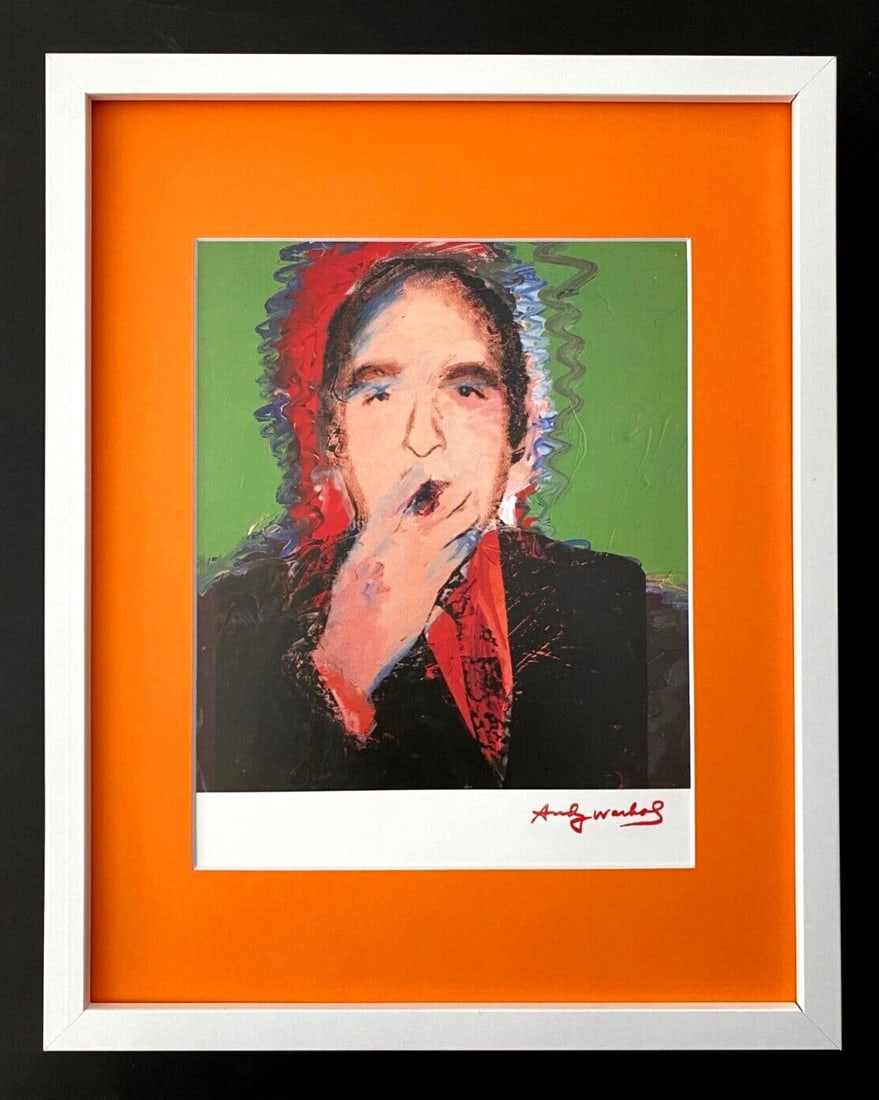 ANDY WARHOL + RARE 1984 SIGNED IVAN KARP PRINT MATTED AND FRAMED: This is a Stunning and Scarce 1984 Print after Andy Warhol FACSIMILE SIGNATURE IN RED INK "IVAN KARP" from - His Pop Art Collection- Matted and Framed covering an area of 15x12in. Printed in Paper