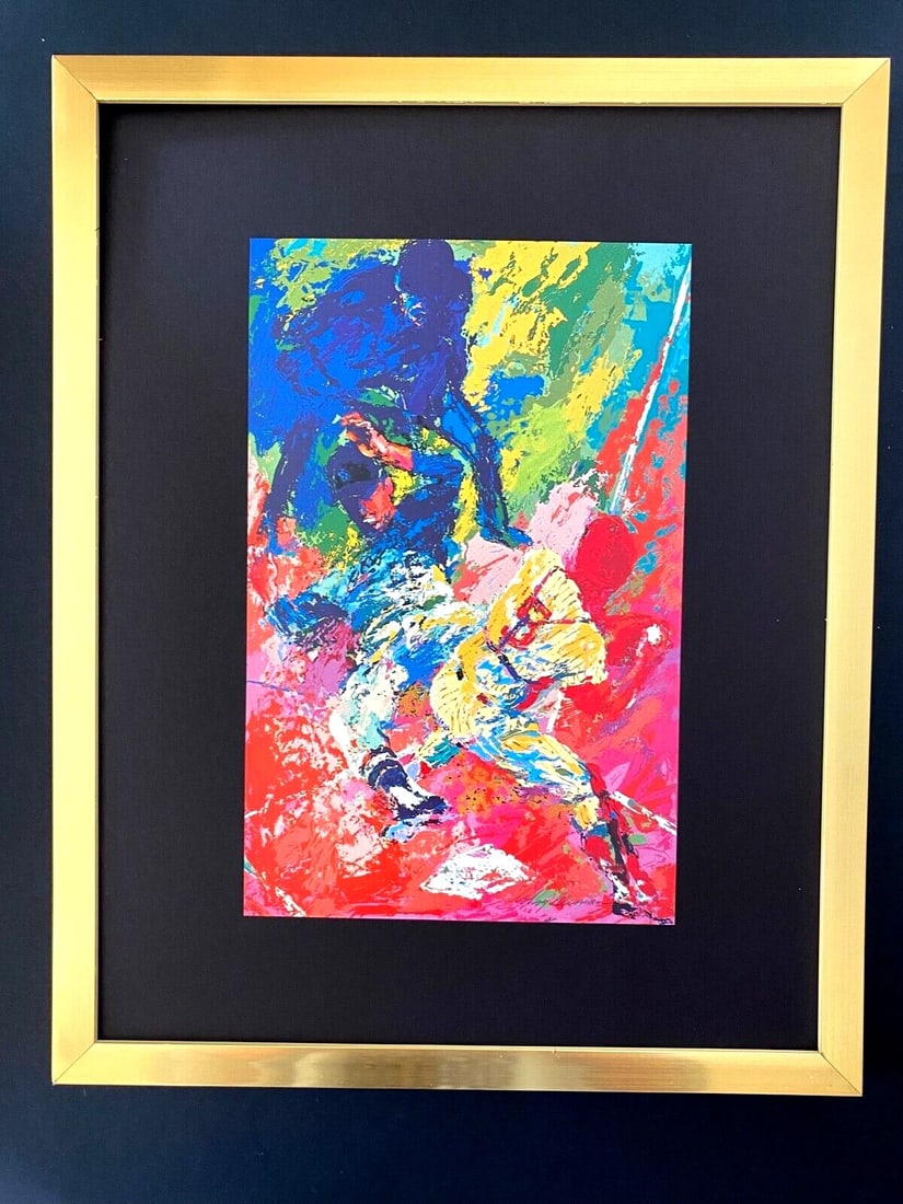LEROY NEIMAN + SLIDING HOME + CIRCA 1990'S + SIGNED PRINT FRAMED: We have for Sale this LEROY NEIMAN AWESOME 1990'S PRINT ON PAPER " SLIDING HOME " SIGNED ON THE PLATE FULL OF COLOR PRINT SIZE OF THE PRINT: 10 X 8 in FRAME COVERS AN AREA OF 15 X 11 in MOUNTED AND