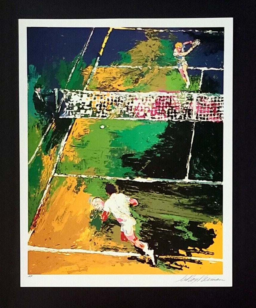 LEROY NEIMAN + TENNIS + CIRCA 1990'S + SIGNED PRINT FRAMED - 2