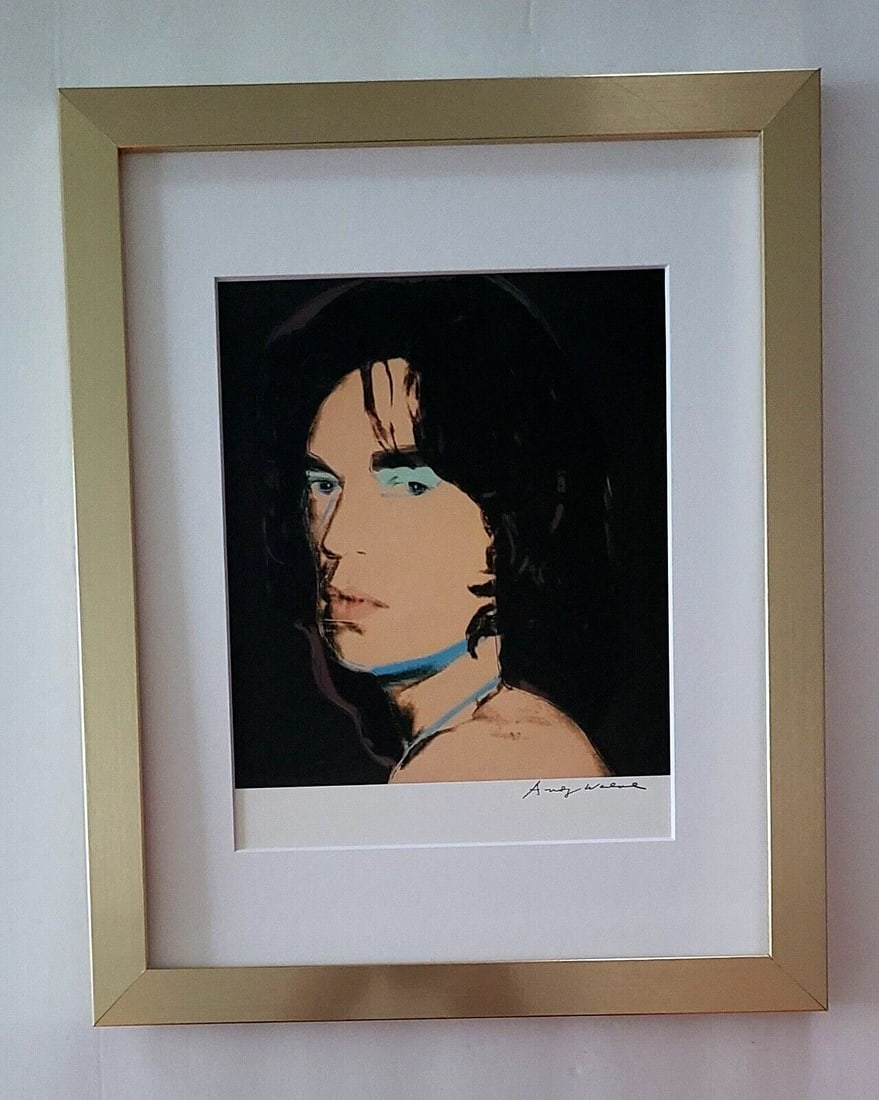 ANDY WARHOL + STUNNING 1980's SIGNED + MICK JAGGER + PRINT MATTED & FRAMED (1 of 2)
