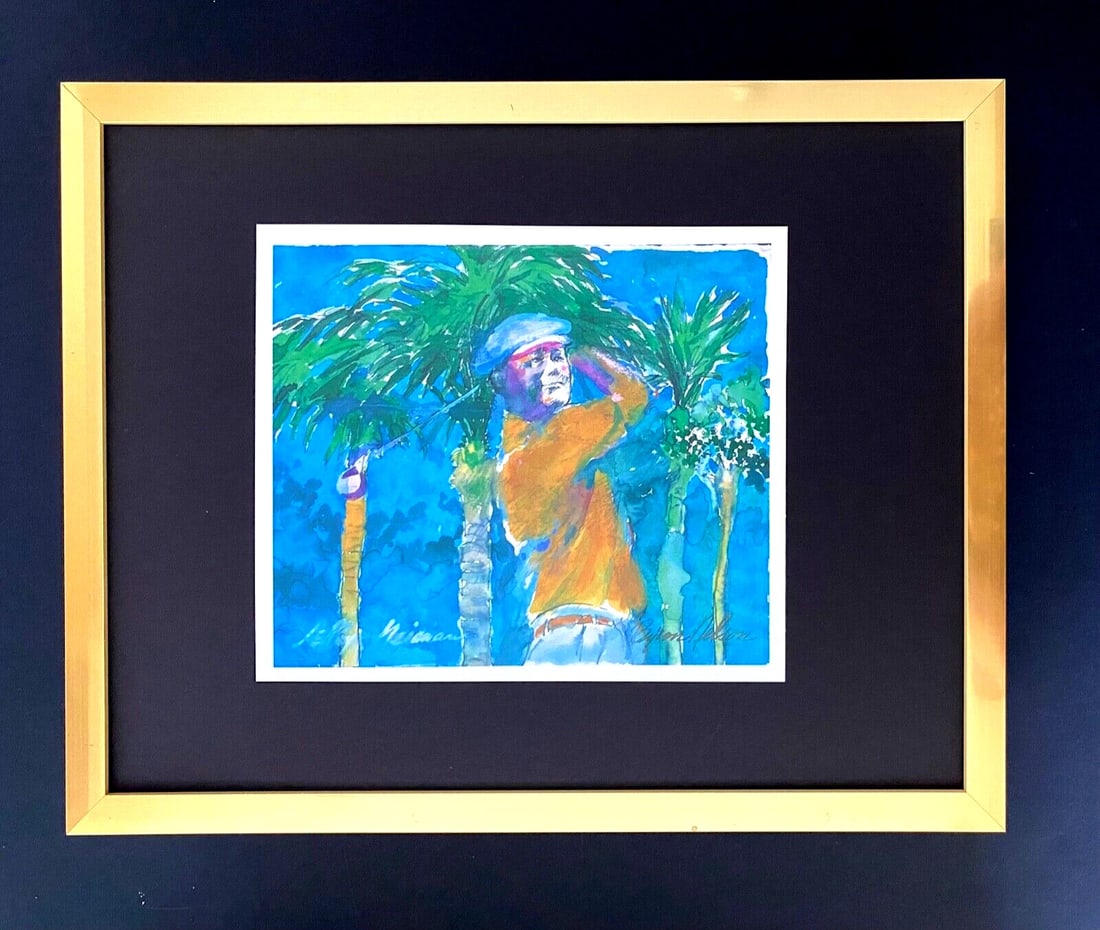 LEROY NEIMAN + BYRON NELSON GOLF + 1990'S + SIGNED PRINT FRAMED 14X11 in.: We have for Sale this LEROY NEIMAN AWESOME 1990'S PRINT ON PAPER " BYRON NELSON " SIGNED ON THE PLATE SIZE OF THE PRINT: 10 X 8 in NEW FRAME COVERS AN AREA OF 15 X 12 in MOUNTED AND FRAMED EXCELLENT