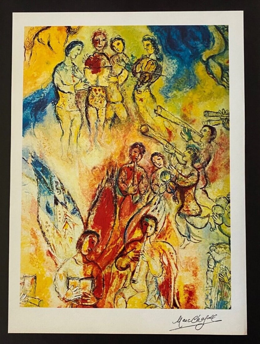 MARC CHAGALL + 1971 BEAUTIFUL SIGNED PRINT FROM FRANCE + BALLET + FRAMED - 2