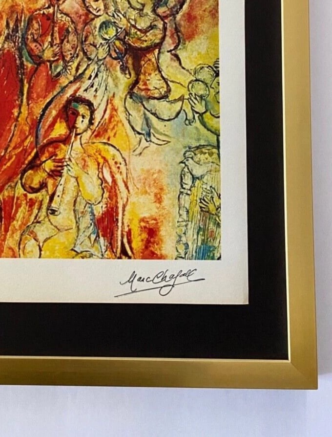 MARC CHAGALL + 1971 BEAUTIFUL SIGNED PRINT FROM FRANCE + BALLET + FRAMED - 3