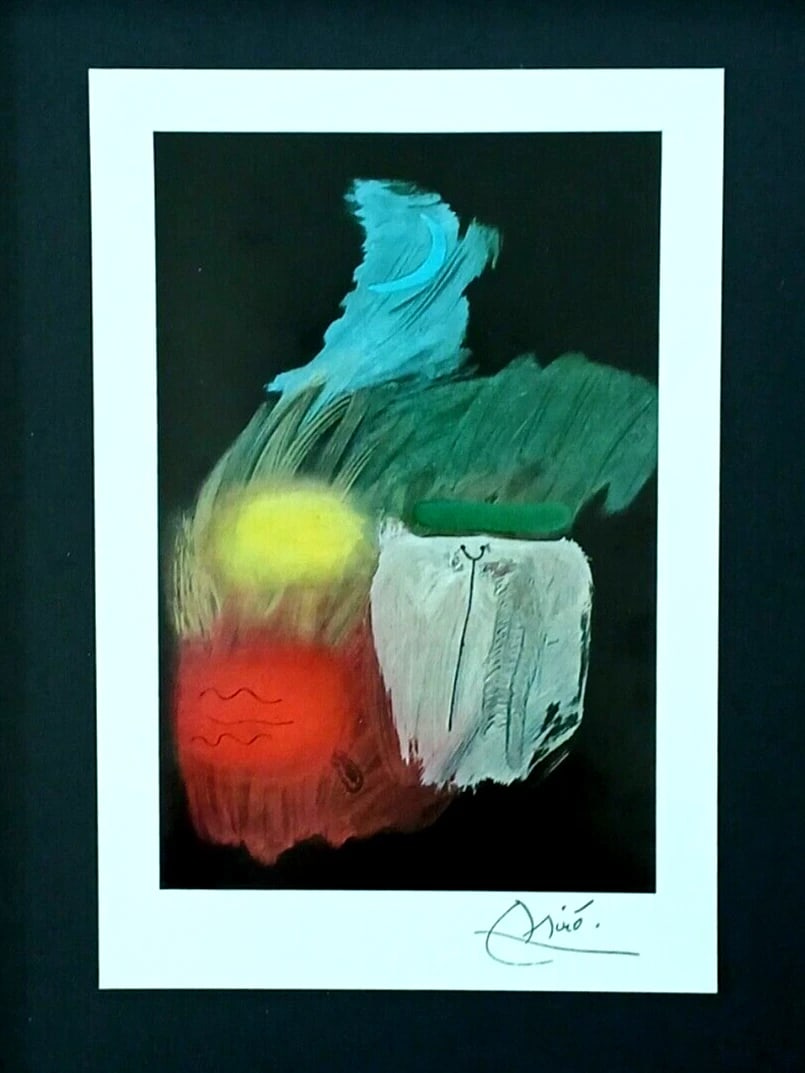 JOAN MIRO + BEAUTIFUL 1962 SIGNED PRINT + VINTAGE + FRAMED - 2