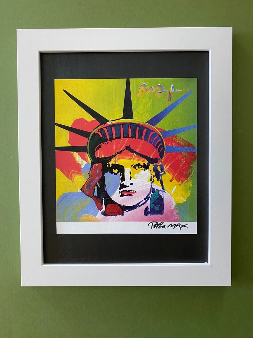 PETER MAX + BEAUTIFUL + SIGNED PRINT + NEW WHITE FRAME (1 of 2)