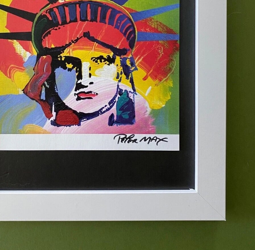 PETER MAX + BEAUTIFUL + SIGNED PRINT + NEW WHITE FRAME - 2