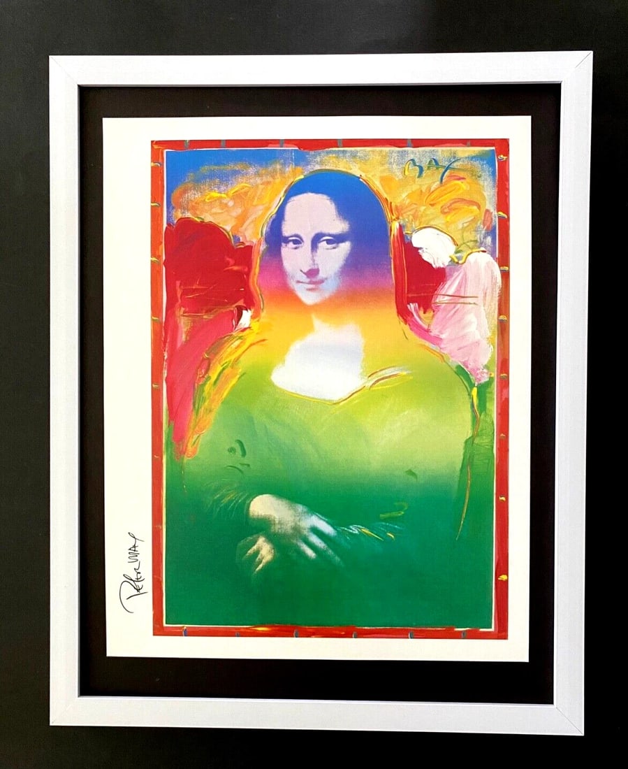 PETER MAX + BEAUTIFUL + SIGNED MONA LISA PRINT + NEW FRAME: We have for Sale this Print After PETER MAX AWESOME PRINT ON GLOSSY PAPER FACSIMILE SIGNED IN INK FULL OF COLOR PRINT SIZE OF THE PRINT IS ABOUT : 10 X 8 in FRAME COVERS AN AREA OF 15 X 12 in MOUNTED