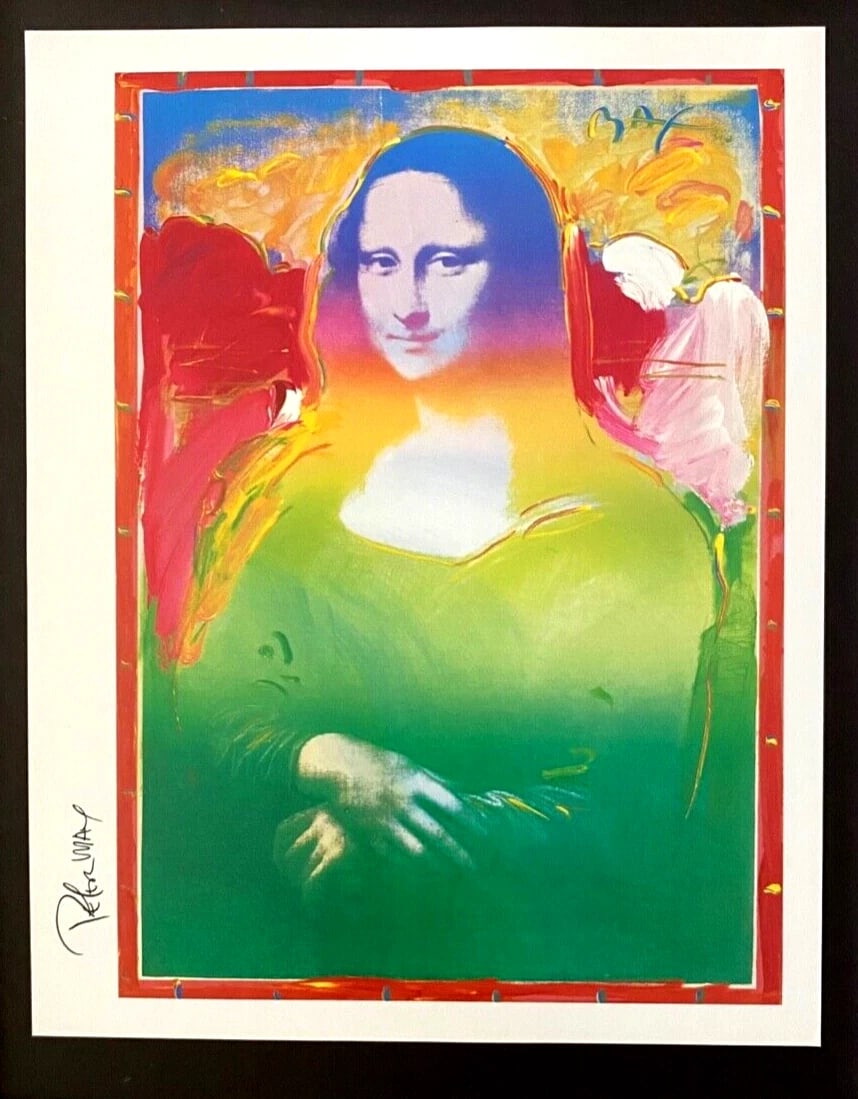 PETER MAX + BEAUTIFUL + SIGNED MONA LISA PRINT + NEW FRAME - 2