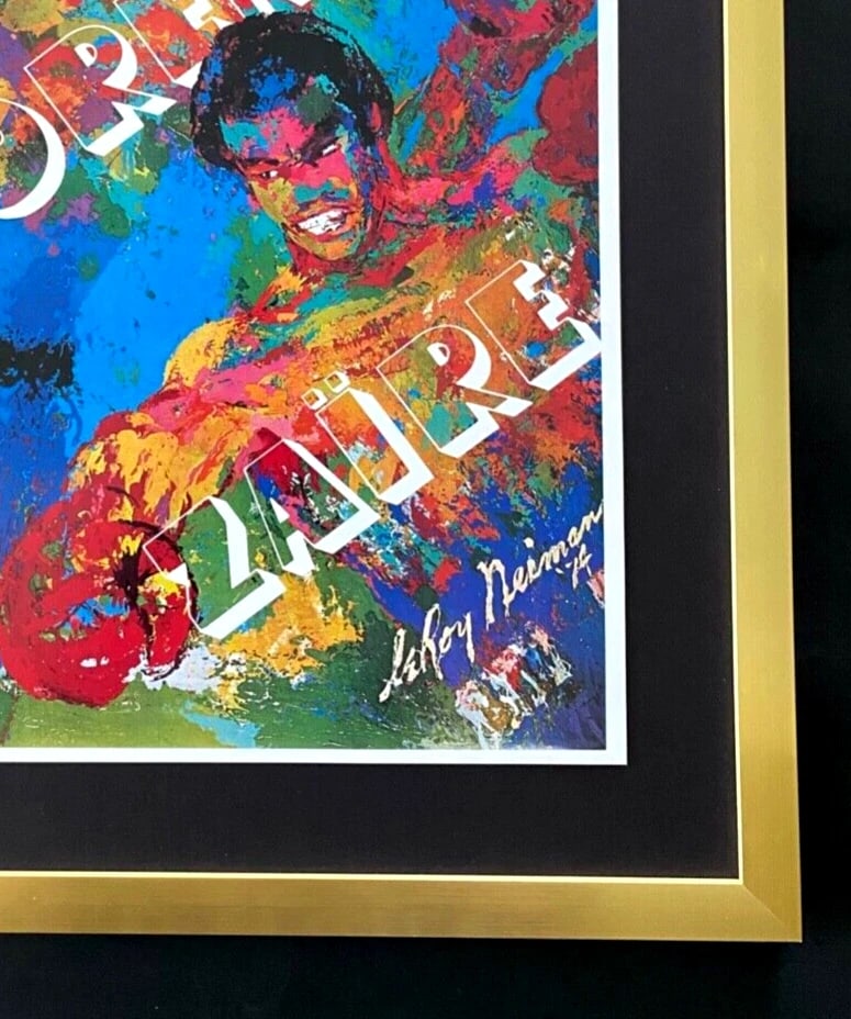 LEROY NEIMAN + ALI - FOREMAN BOX+ CIRCA 1970'S + SIGNED PRINT FRAMED - 3