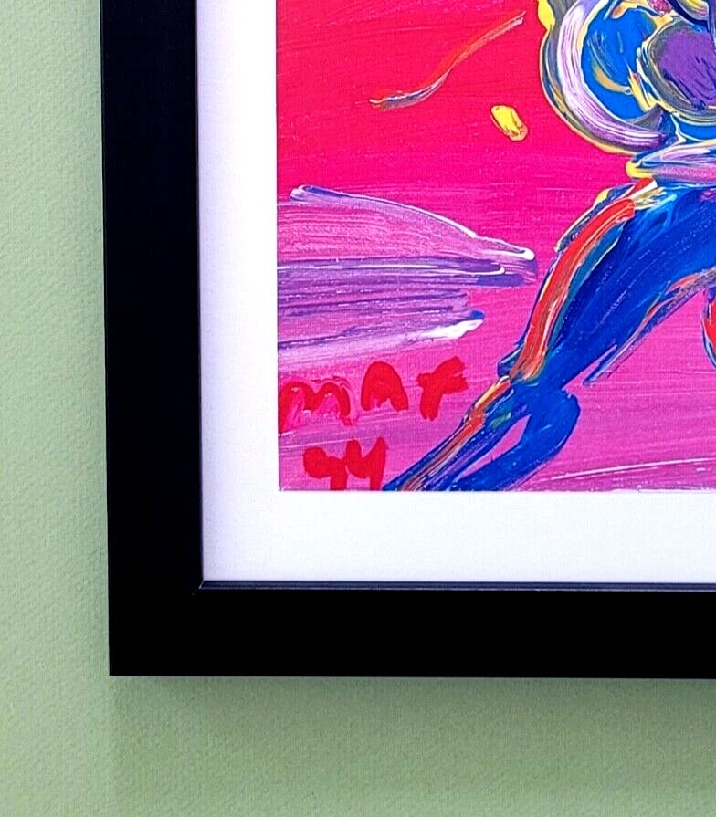PETER MAX + BEAUTIFUL + POP ART PLATE SIGNED VINTAGE PRINT + NEW FRAME - 2