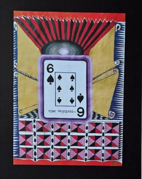 Pedro Friedeberg – “THE SACRED CARD ” | Surrealist Symbolic Signed Print - 2