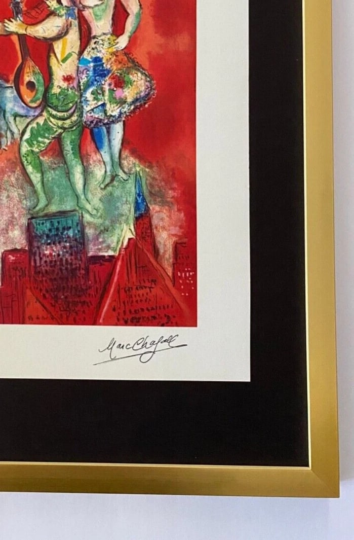 MARC CHAGALL + 1971 BEAUTIFUL SIGNED PRINT FROM FRANCE + BALLET + FRAMED - 3