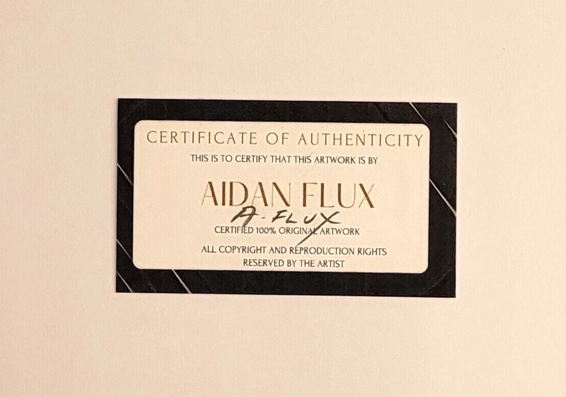 AIDAN FLUX | Hand Signed Original Print Framed | LtdEd. of 69 COA The Masters - 2