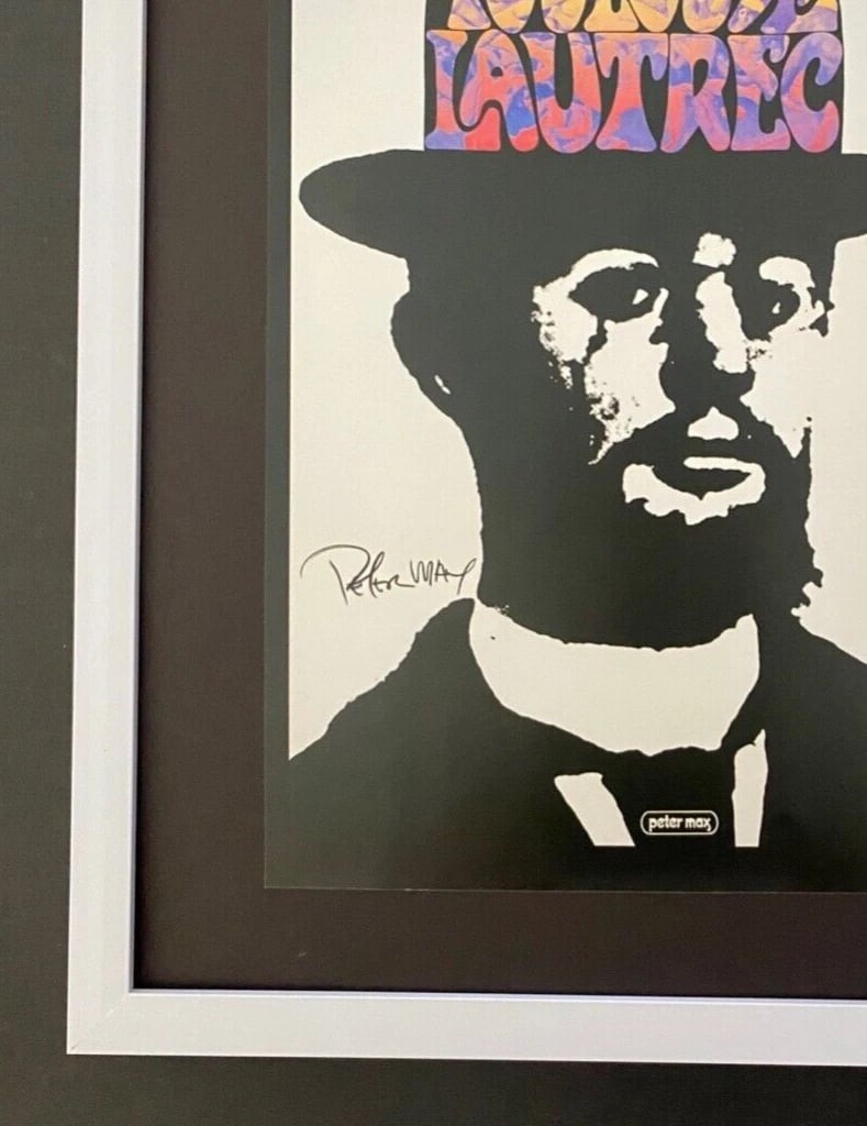 PETER MAX + BEAUTIFUL + SIGNED PRINT + TOULOUSE LAUTREC + NEW FRAME - 2