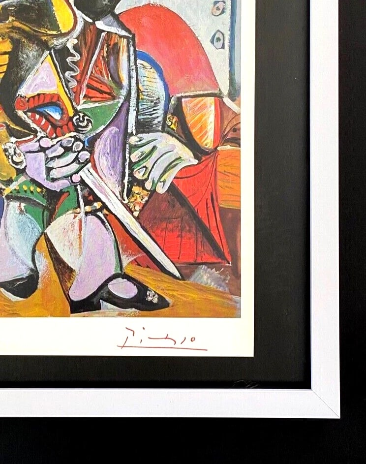 PABLO PICASSO + 1972 SIGNED VINTAGE TORERO PRINT WITH NEW FRAME - 3