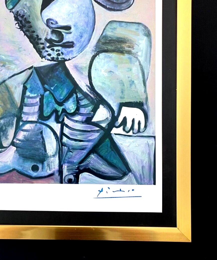 PABLO PICASSO + 1972 SIGNED VINTAGE MUSKETEER PRINT WITH NEW FRAME - 3