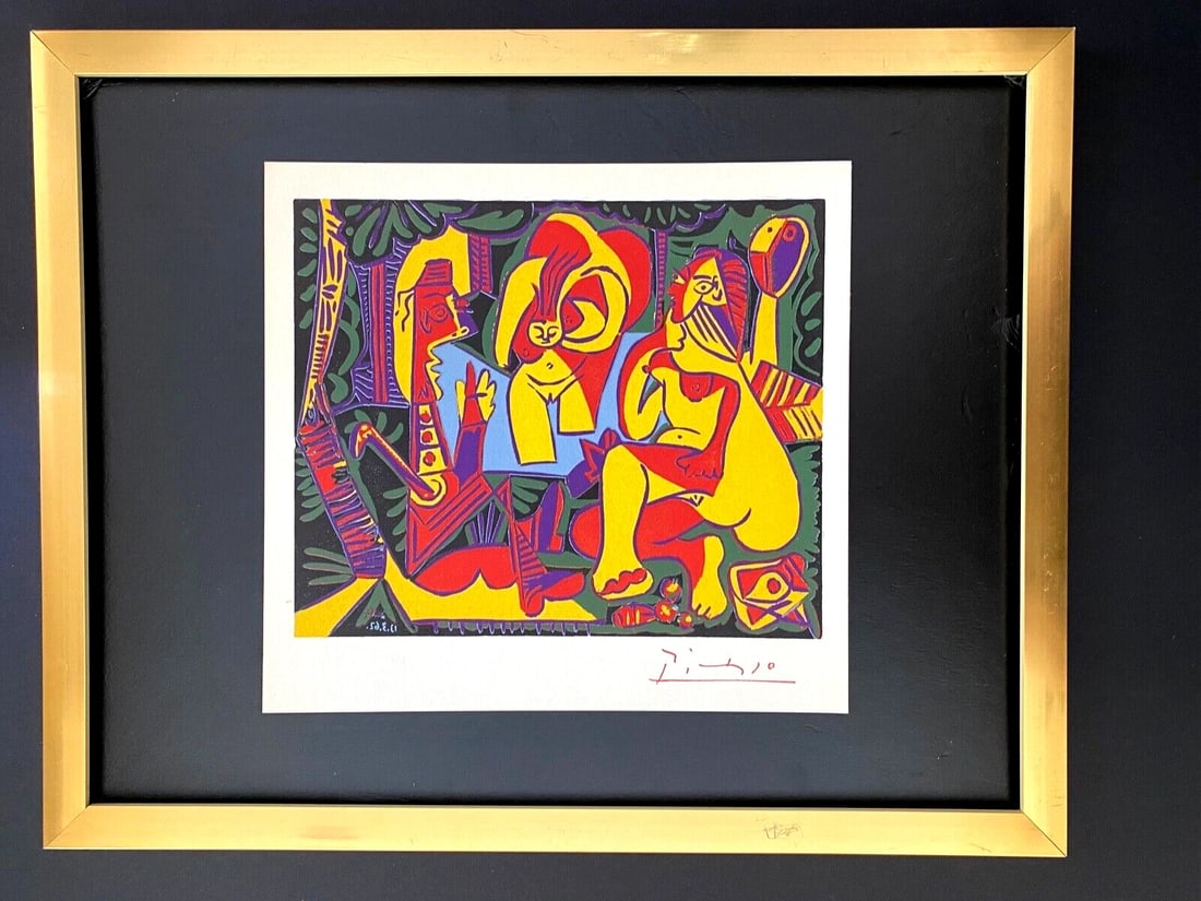PABLO PICASSO 1962 SIGNED SUPERB LINOCUT MOUNTED AND FRAMED (1 of 2)