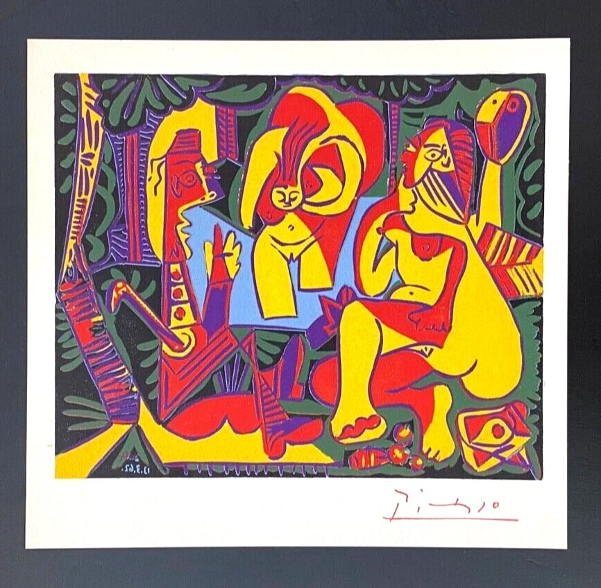 PABLO PICASSO 1962 SIGNED SUPERB LINOCUT MOUNTED AND FRAMED - 2