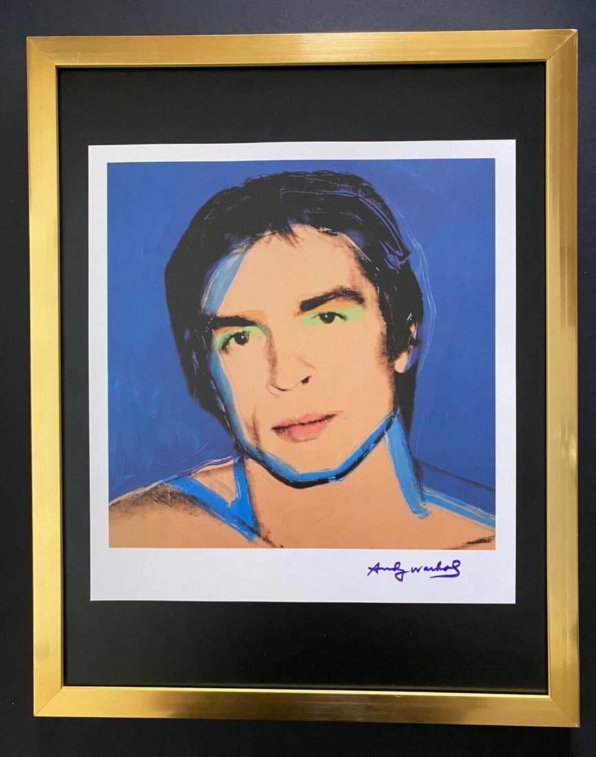 ANDY WARHOL + SIGNED 1984 RUDOLF NUREYEV PRINT MOUNTED & FRAMED: This is a Stunning and Scarce 1984 Print after Andy Warhol " RUDOLF NUREYEV " from - His Pop Art Collection- Facsimile Signed in Ink Mounted on a Brand New Frame covering an area of 15x12in. Printed