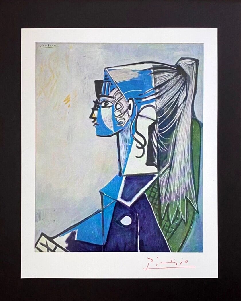 PABLO PICASSO + 1961 SIGNED SUPERB PRINT FRAMED FROM LONDON + SYLVETTE - 2