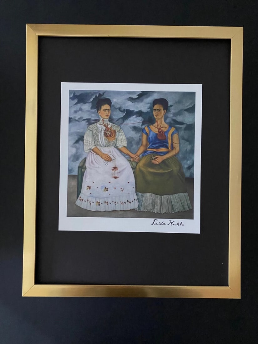 FRIDA KAHLO | Signed Print from Mexico "Self Portrait" + Framed (1 of 2)