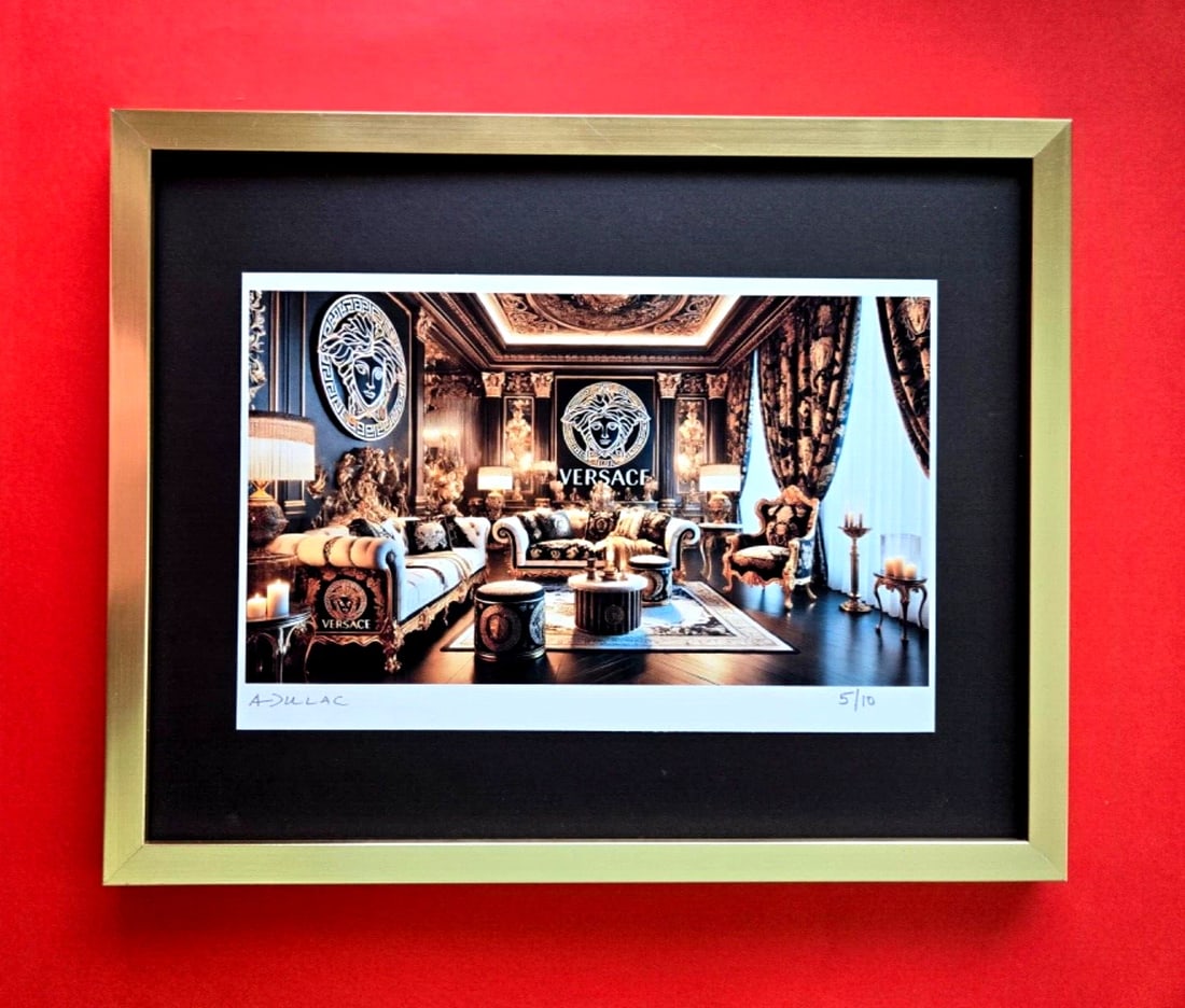 ALEXANDER DULAC VERSACE Spirit Hand Signed Authentic Print Ltd.Ed. of 10 COA!: Up for Sale is this Beautiful and Elegant Hand Signed Authentic Giclee by renowned contemporary artist ALEXANDER DU LAC " VERSACE SPIRIT" The print is mounted and framed. The area covered by the