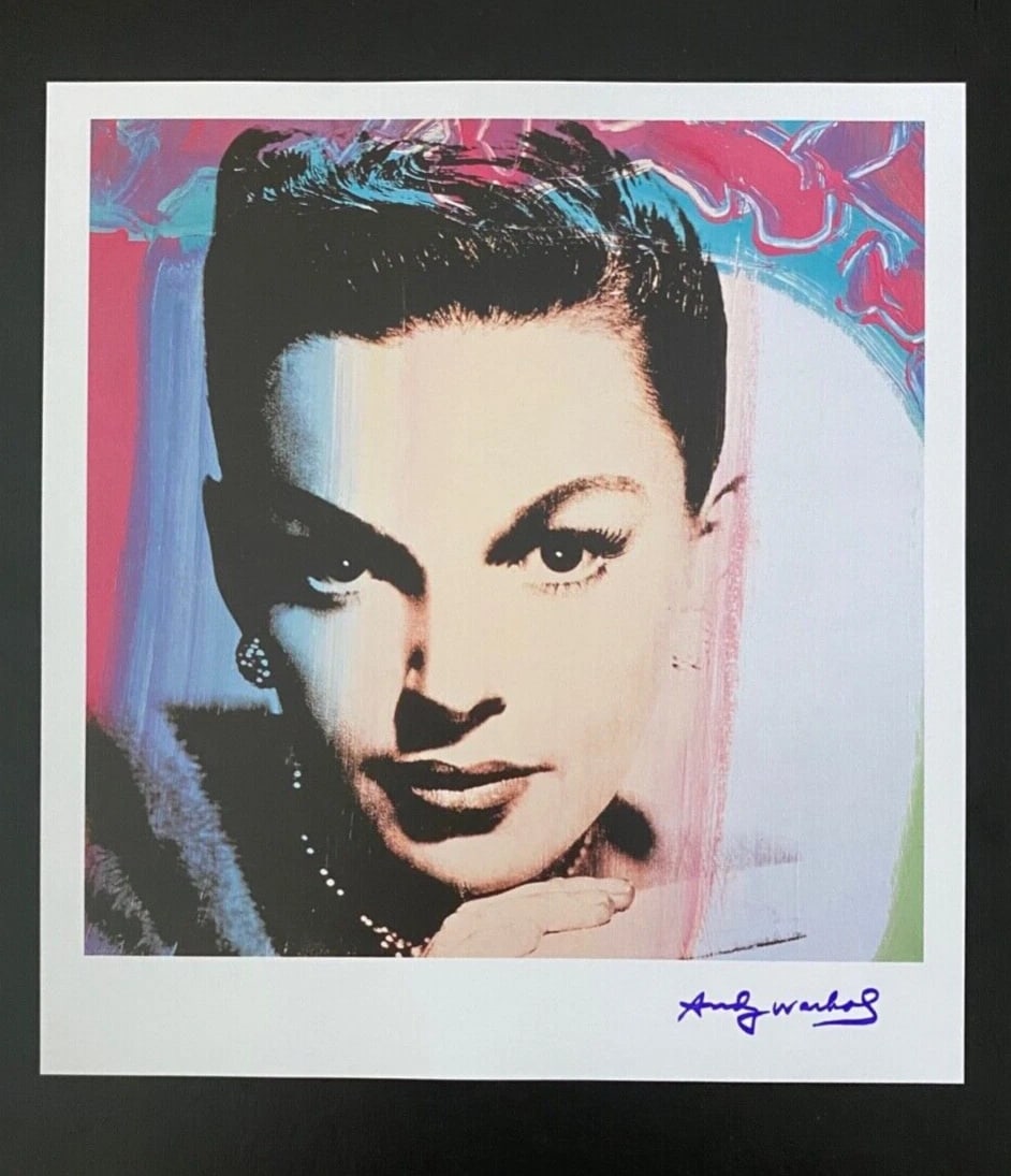 ANDY WARHOL VINTAGE SIGNED 1984 JUDY GARLAND RARE PRINT FRAMED READY TO HANG - 2