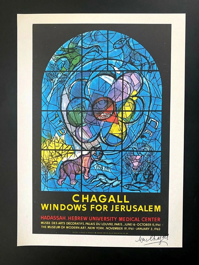 MARC CHAGALL + 1966 BEAUTIFUL SIGNED PRINT READY TO HANG (1 of 2)