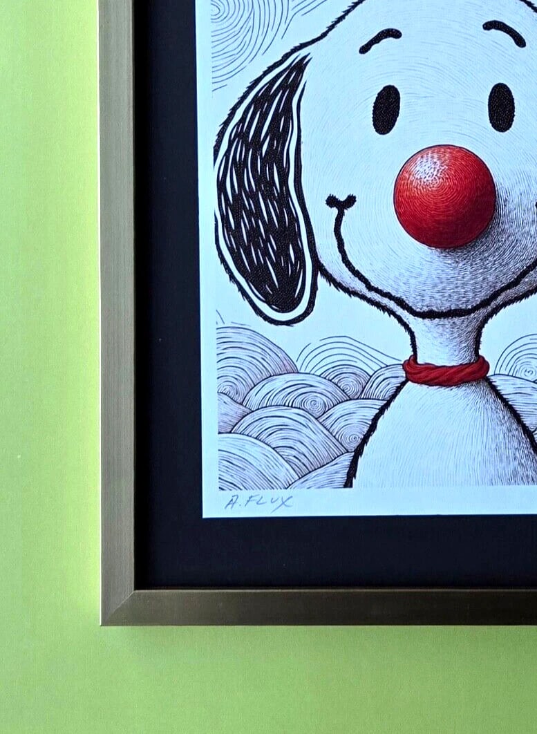 AIDAN FLUX | Hand Signed Original Print Framed | LtdEd of 69 COA | Snoopy - 4