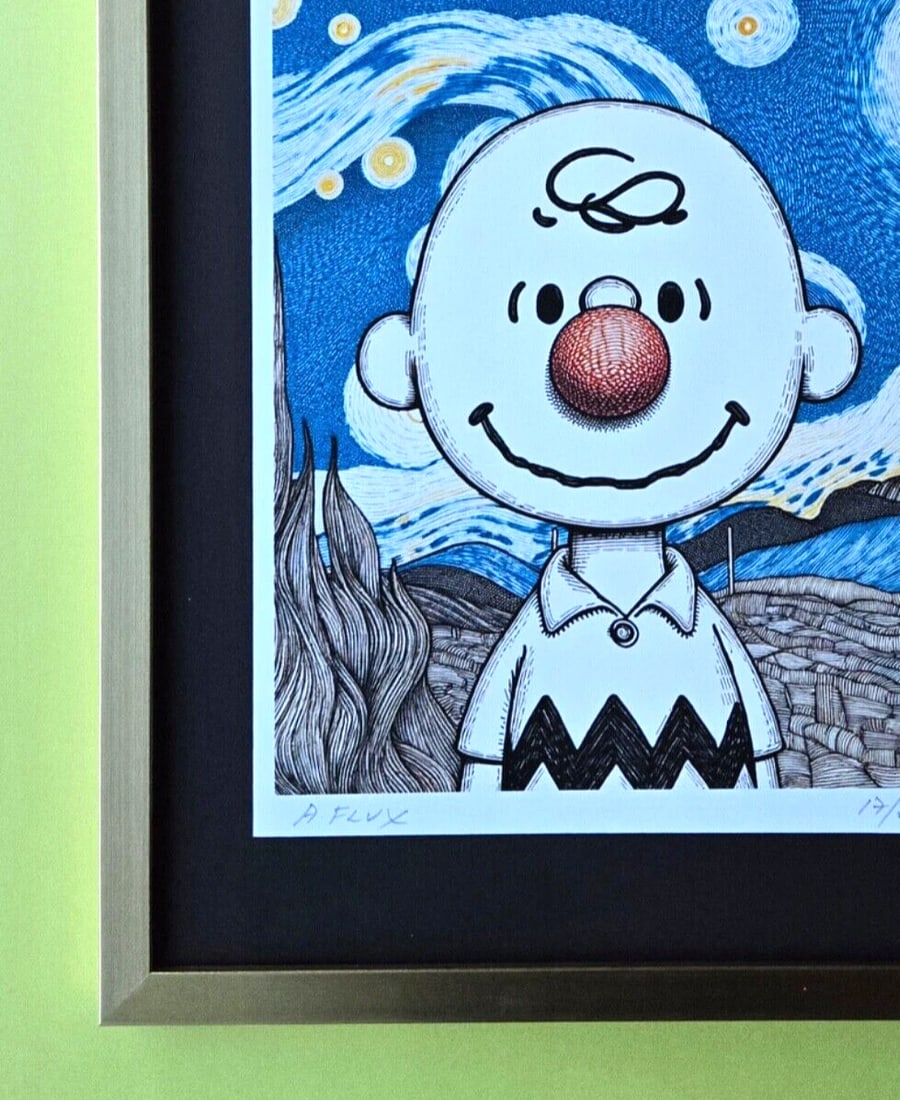 AIDAN FLUX | Hand Signed Original Print Framed | Ltd. Ed. of 69 COA | Charlie B. - 4