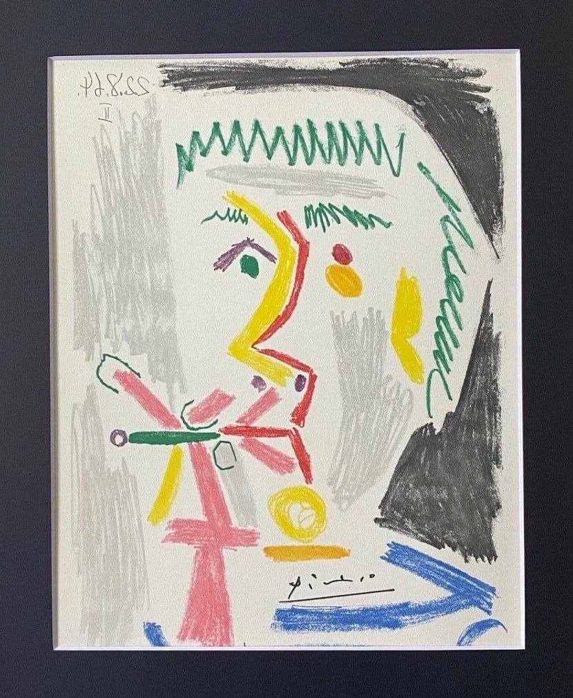 PABLO PICASSO + 1964 SIGNED SUPERB PRINT MATTED 11 X 14 - 2