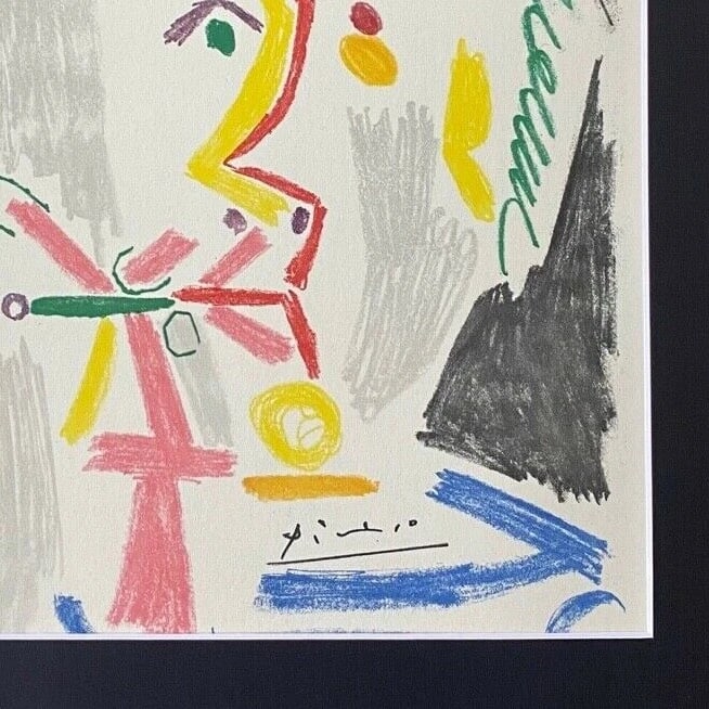 PABLO PICASSO + 1964 SIGNED SUPERB PRINT MATTED 11 X 14 - 3