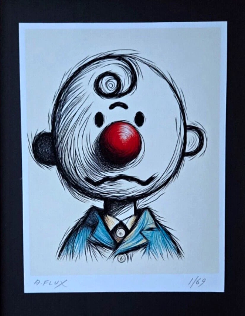 AIDAN FLUX | Hand Signed Original Print Framed | LtdEd of 69 COA | Charlie Brown - 3