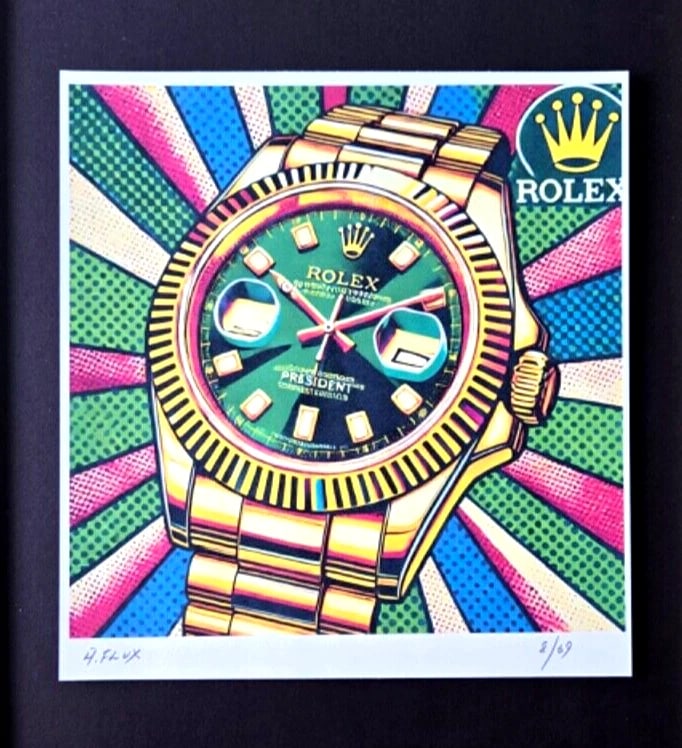 AIDAN FLUX | Hand Signed Original Print Framed LtdEdof69 COA | MY ROLEX FANTASY - 2