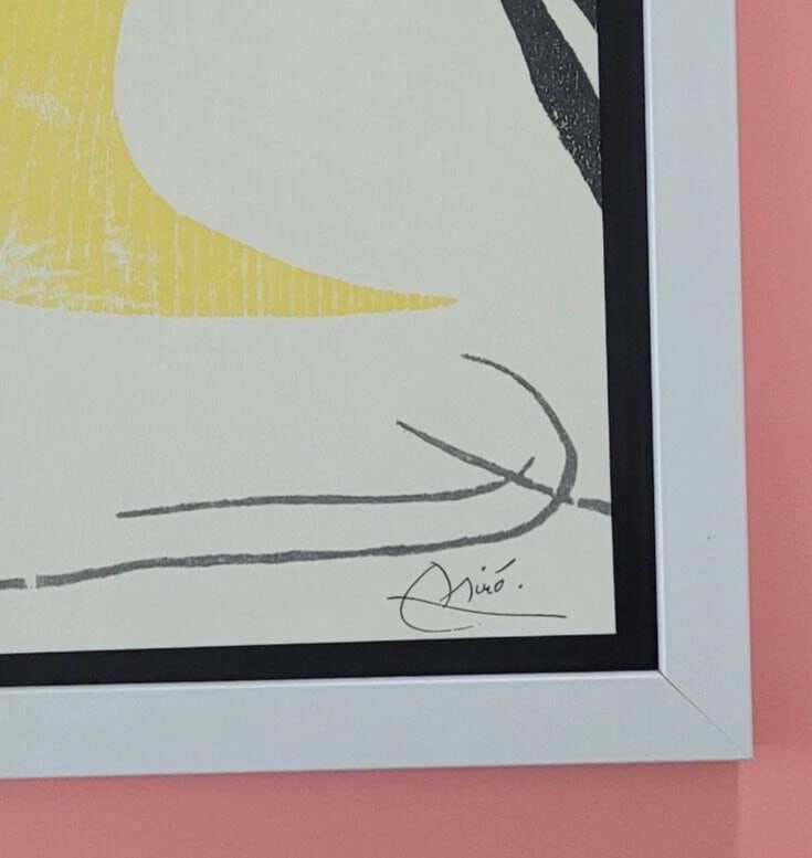 JOAN MIRO + 1971 BEAUTIFUL SIGNED PRINT MOUNTED AND FRAMED 11x14in - 3