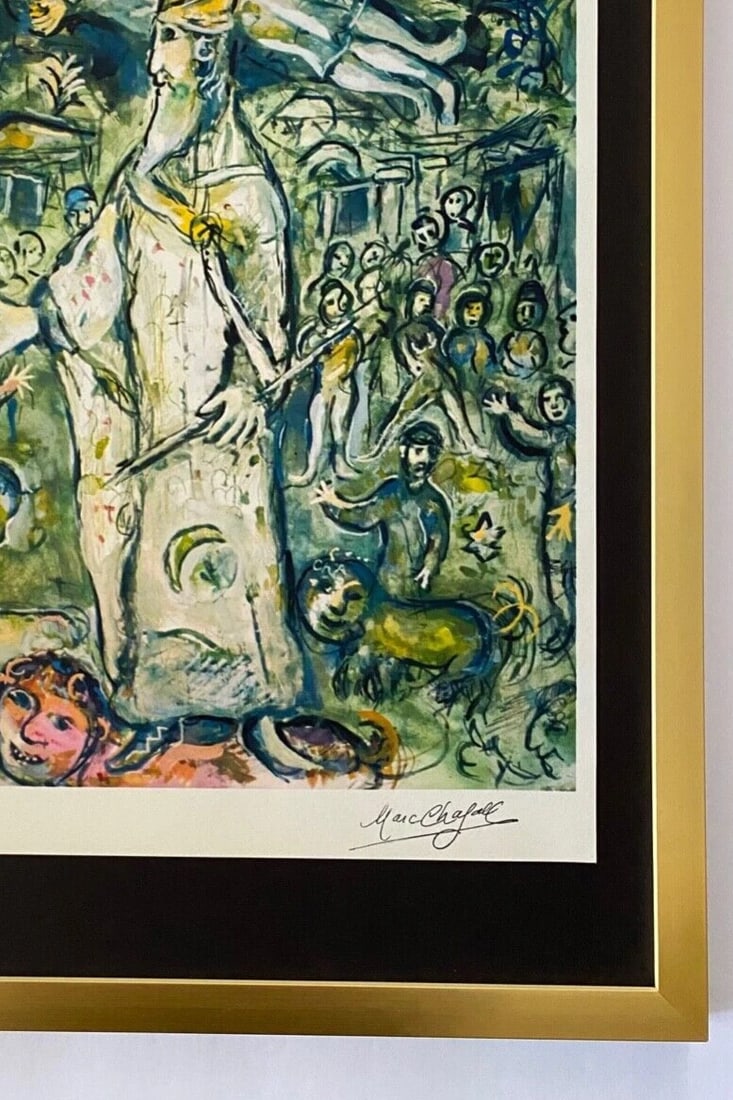 MARC CHAGALL + 1971 BEAUTIFUL SIGNED ICONIC PRINT FROM FRANCE + BALLET + FRAMED - 3