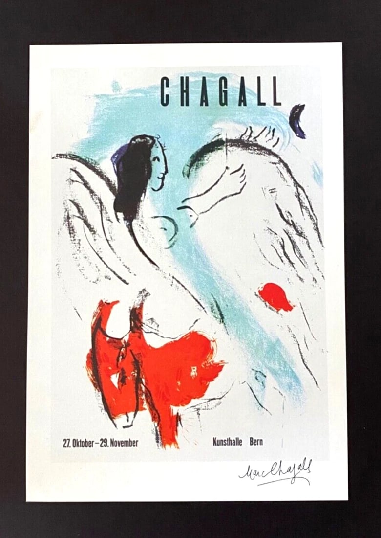 MARC CHAGALL + ORIGINAL VINTAGE 1975 SIGNED PRINT + FRAMED - 2